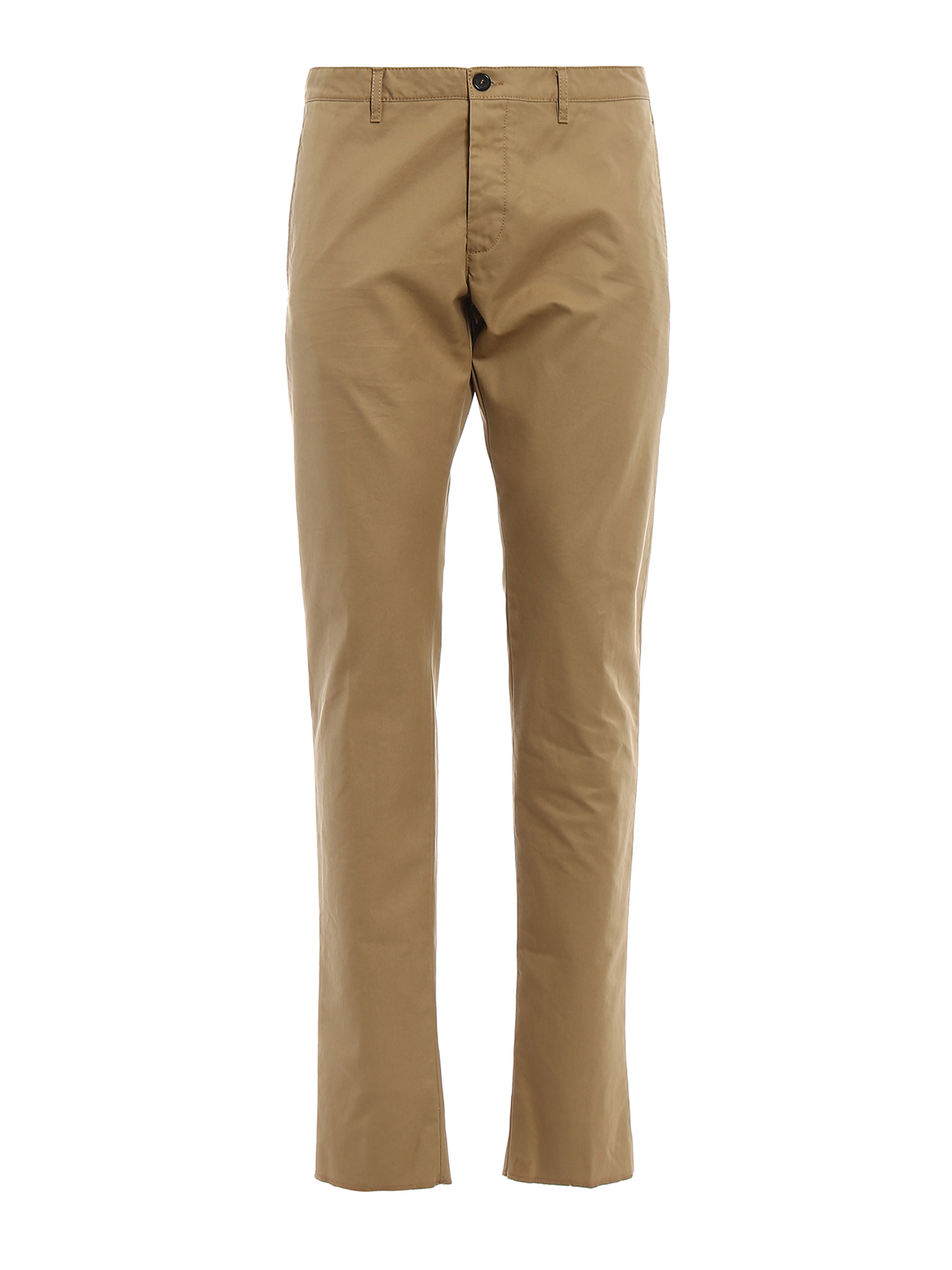 Beige cotton denim chino trousers
