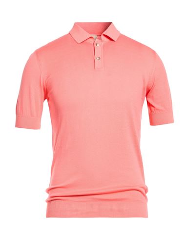 Man Polo shirt Salmon pink Size 42 Cotton