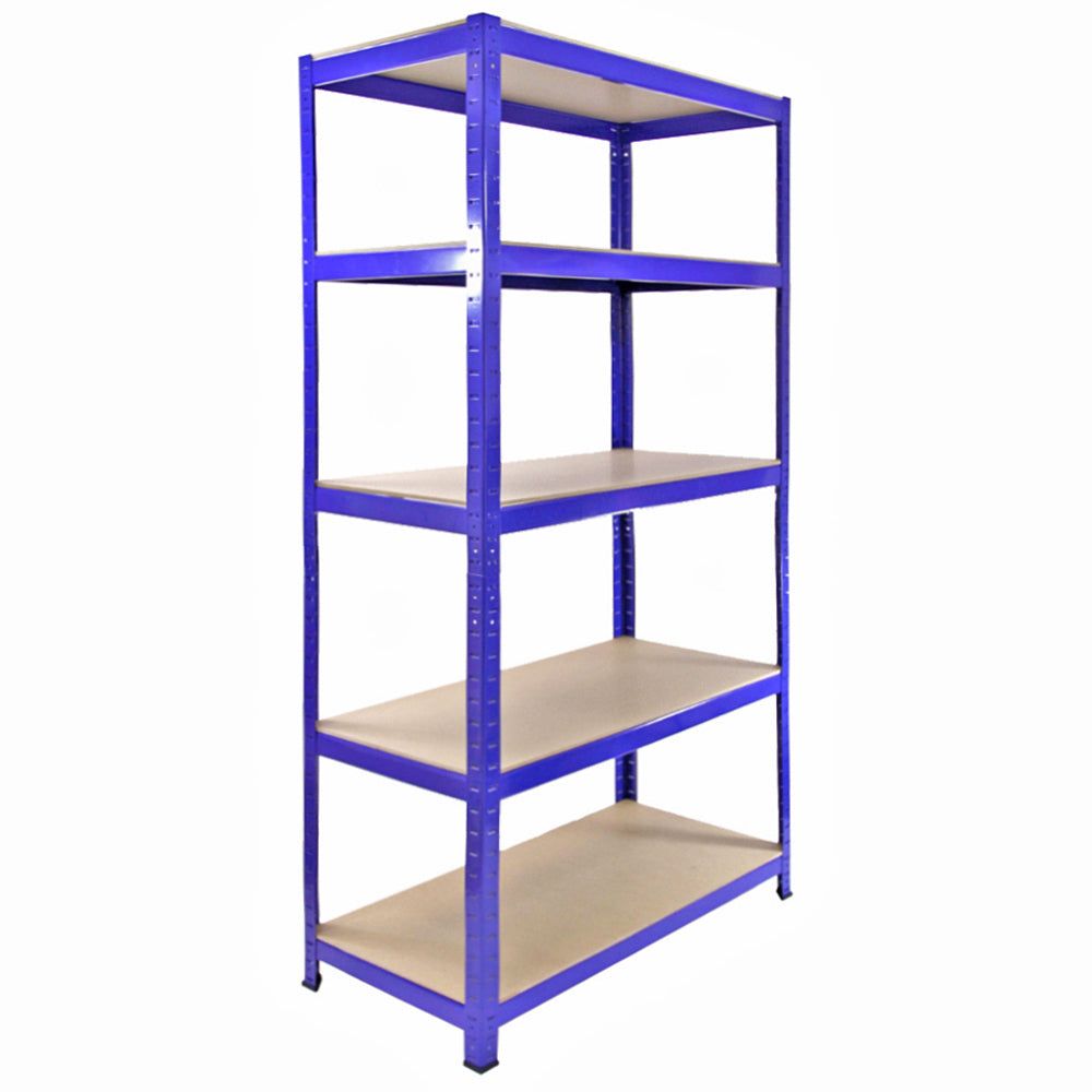5 x 90cm Blue Warehouse Storage Bays / Garage Shed Shelving / Utility Rack + FREE Rubber Mallet