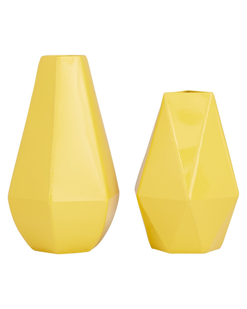 CosmoLiving by Cosmopolitan Set of 2 Yellow Vases