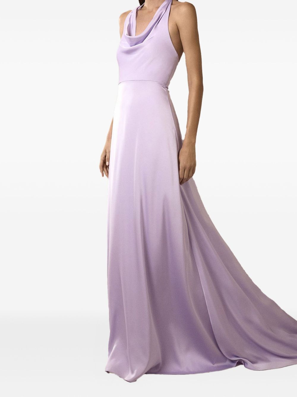 Cowl-neck halter maxi dress - Purple