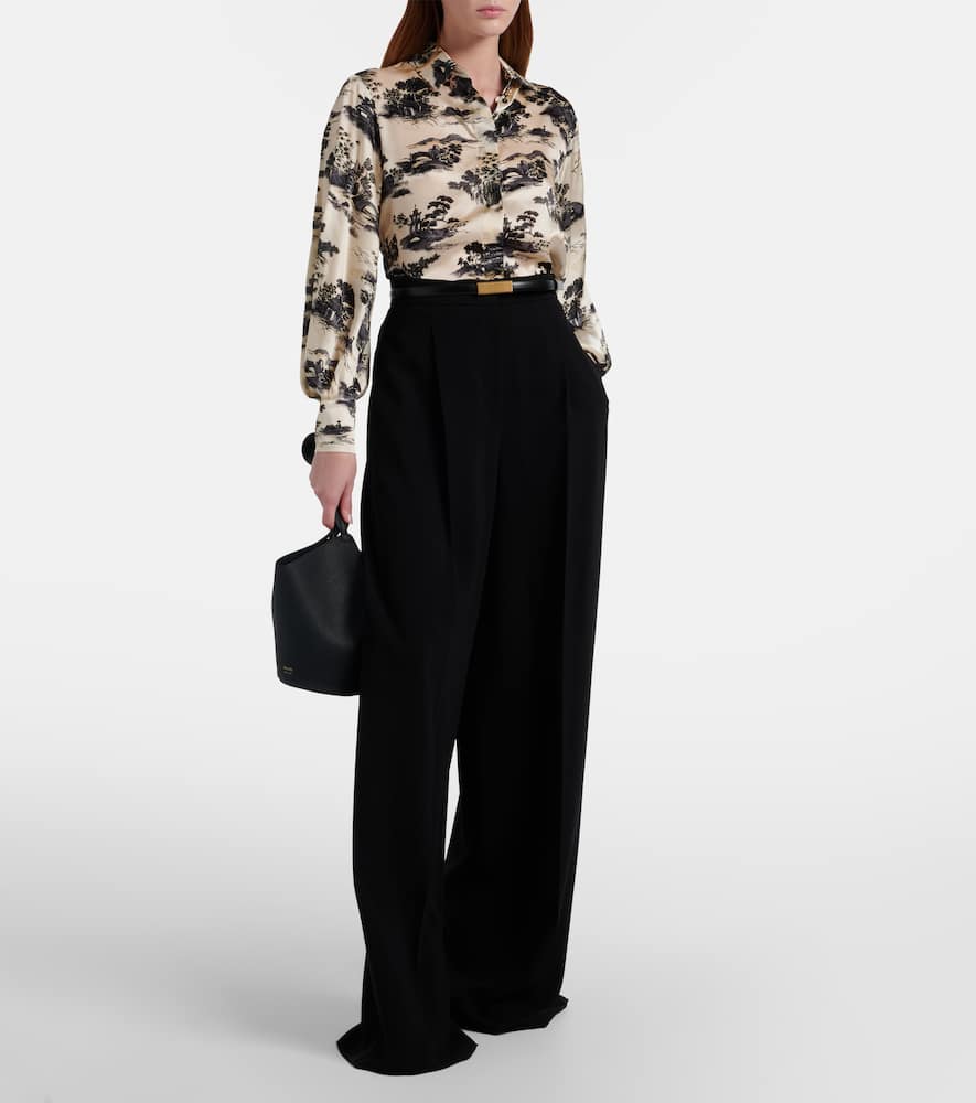 Vetro printed silk satin shirt