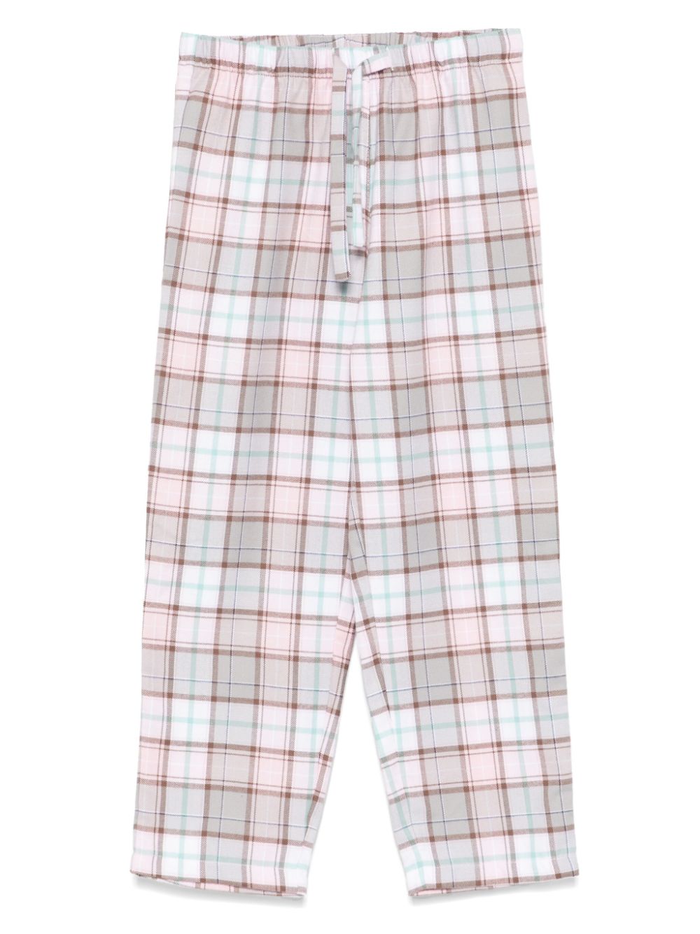 Tartan-pattern flannel pajama trousers - Pink