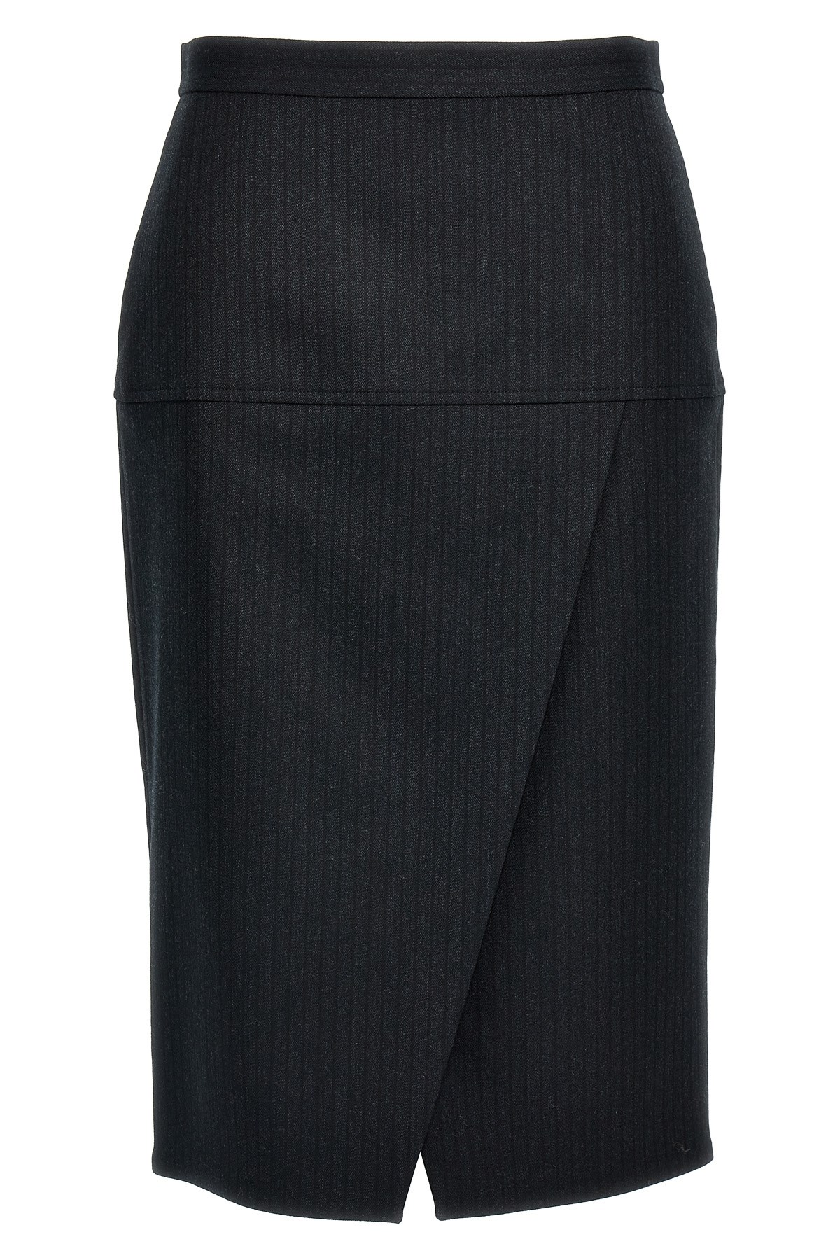 Pinstriped Wool Skirt