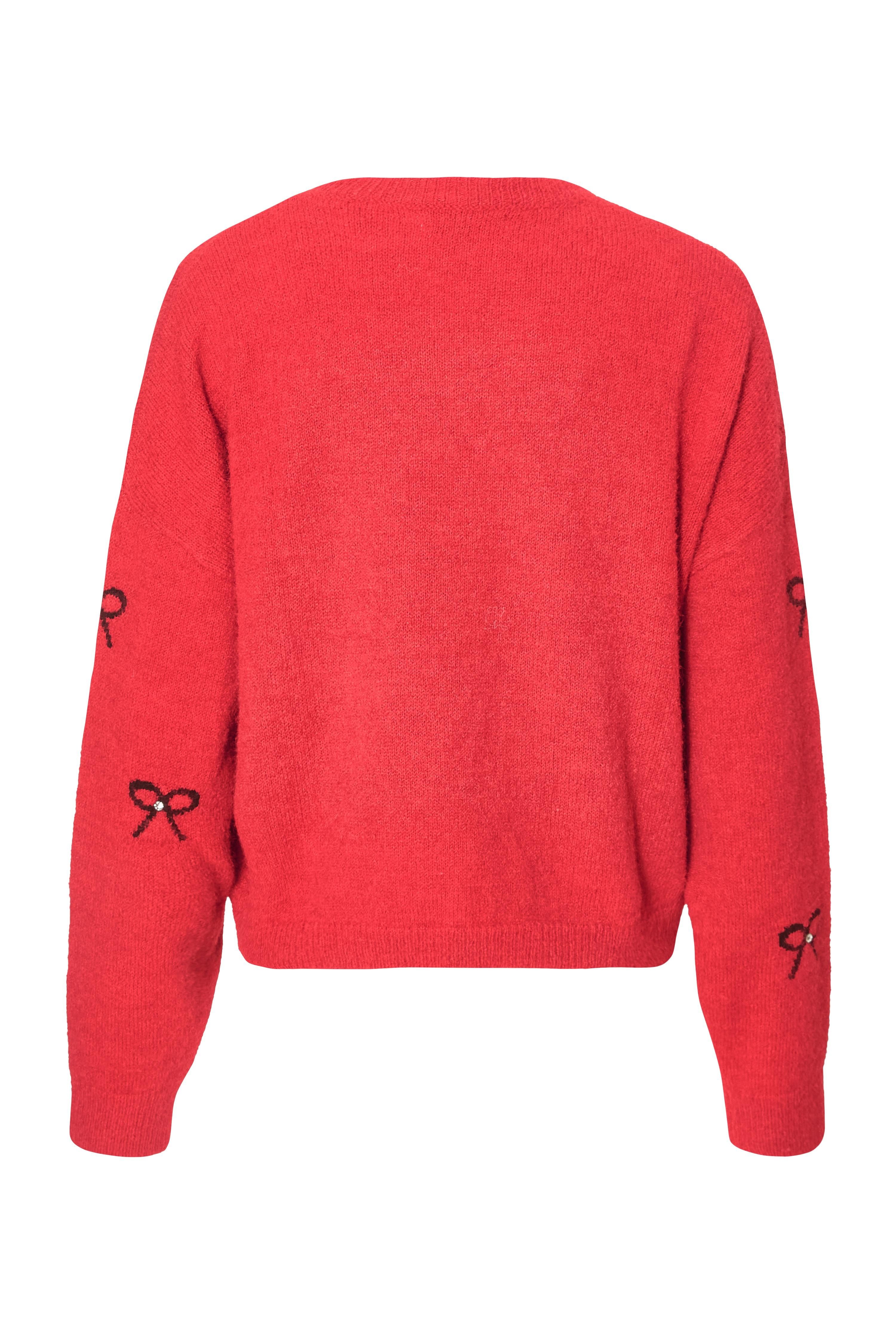 Quiz Women's Red Knitted Bow Jumper | : Mediu