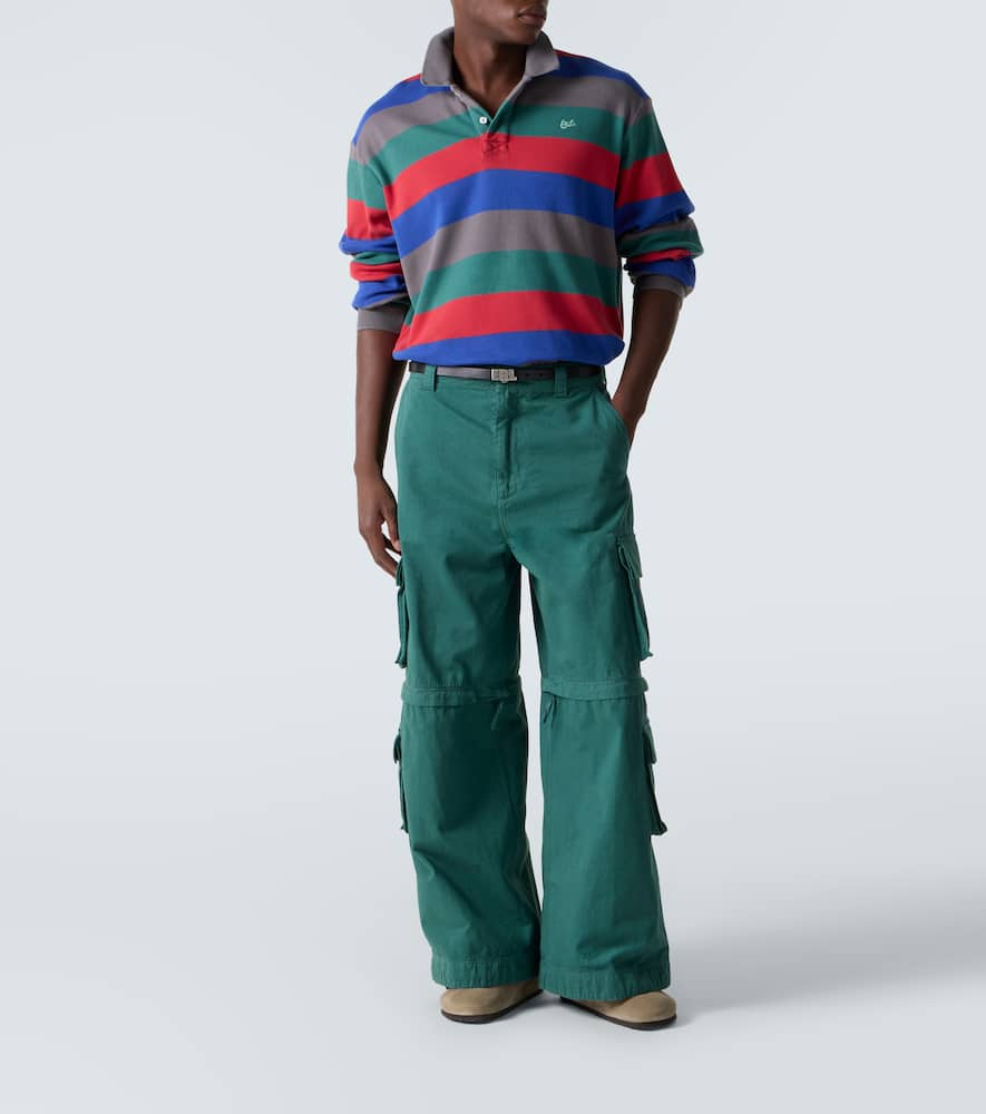 High-rise cotton cargo pants