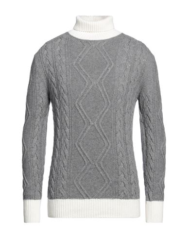 Man Turtleneck Grey Size 40 Polyamide, Wool, Viscose, Cashmere