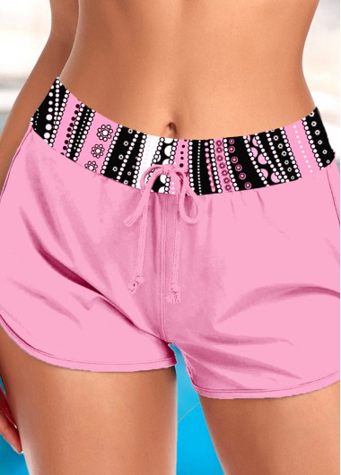 Modlily Plus Mid Waisted Pink Swim Shorts - 3X