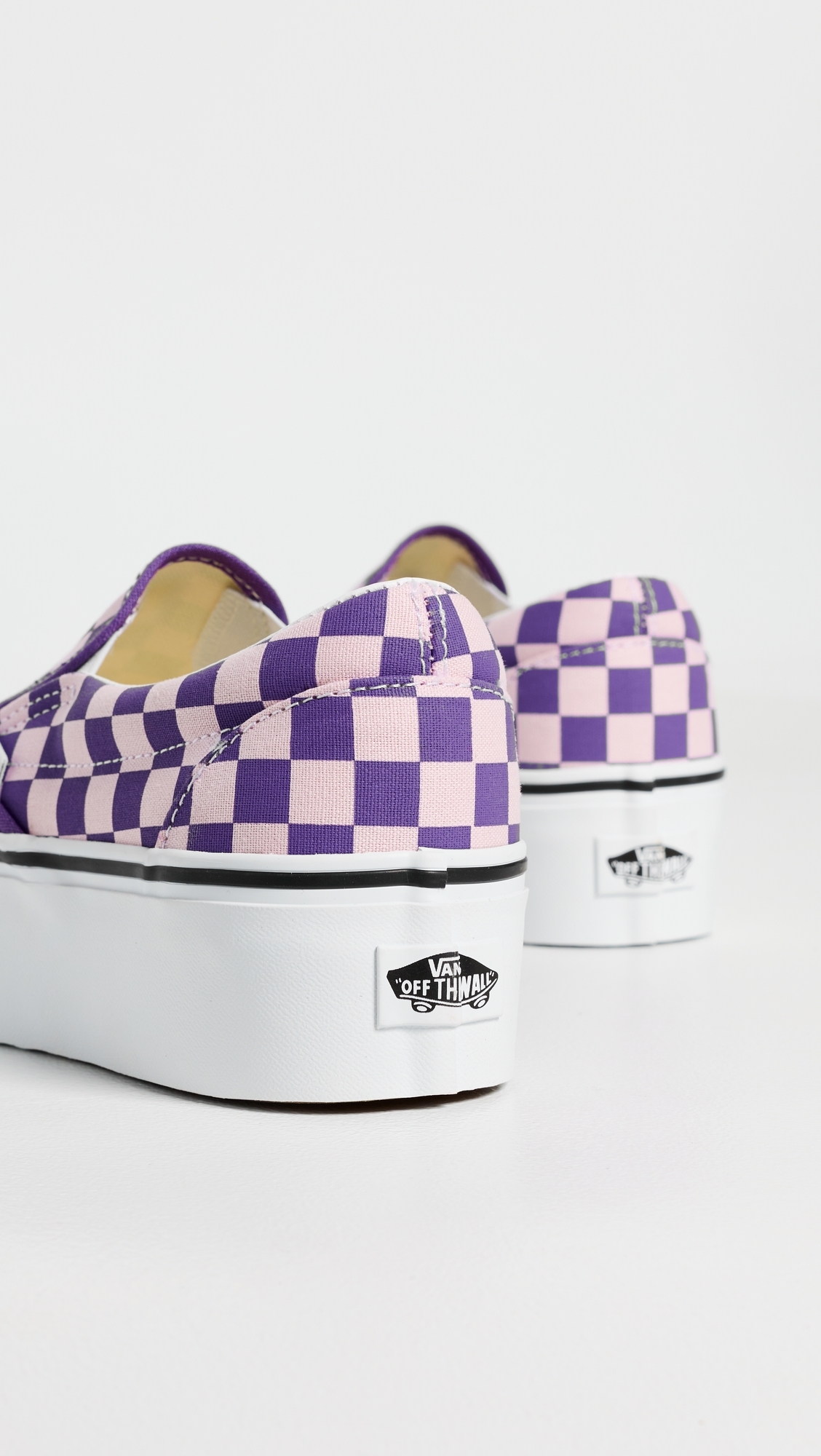 Classic Slip On Stackform Sneakers Checkerboard Pale Pink/Purple W