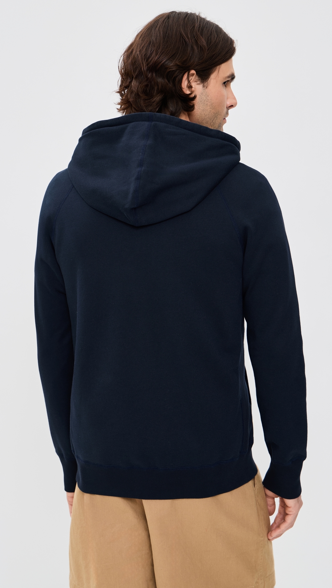 Midweight Terry Slim Zip Hoodie Navy