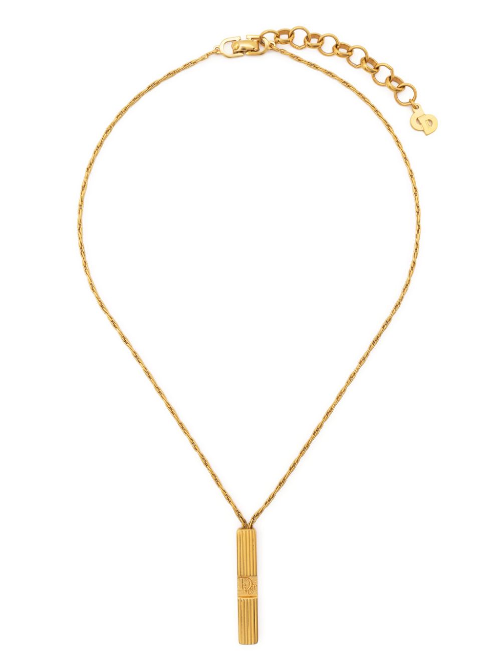 2000s rectangular logo-plaque necklace - Gold