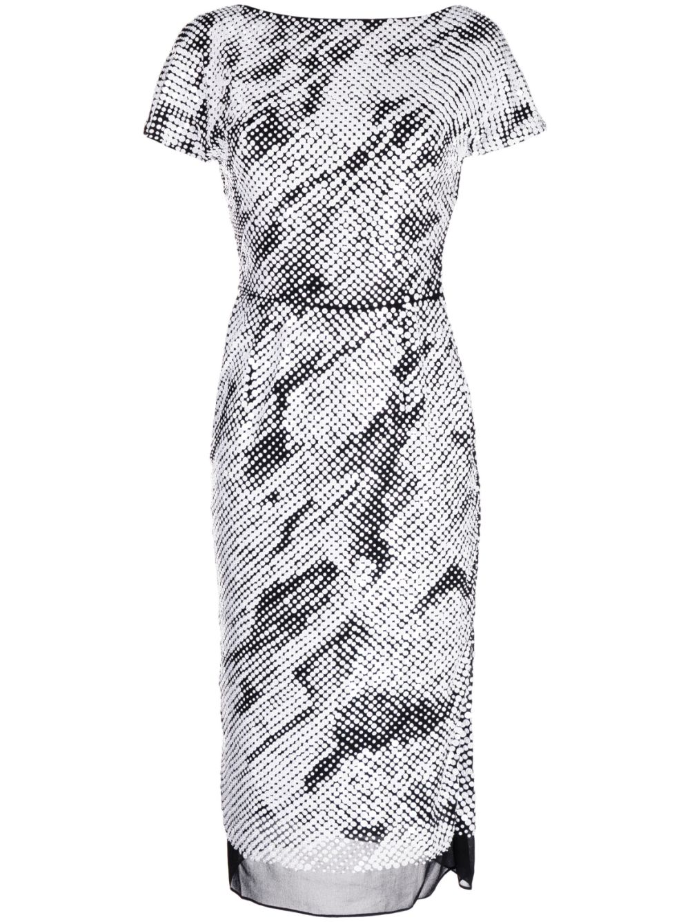 Operative sequin-embellished dress - White