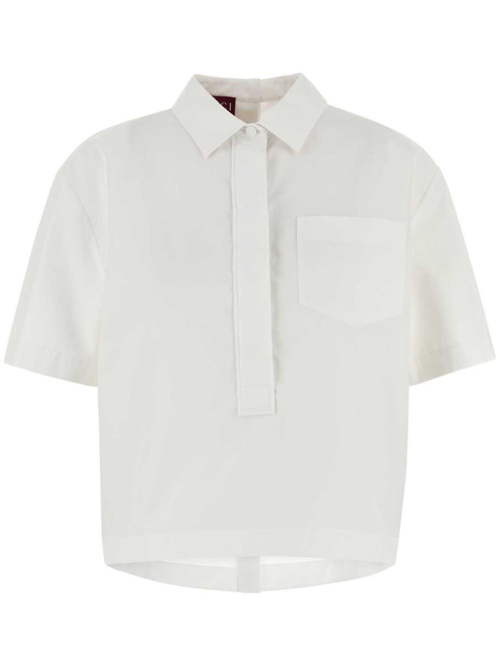 Logo-embossed poplin shirt - White