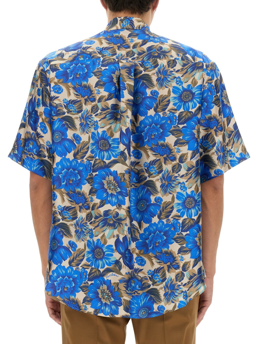 Blue Flowers Allover Print Shirt