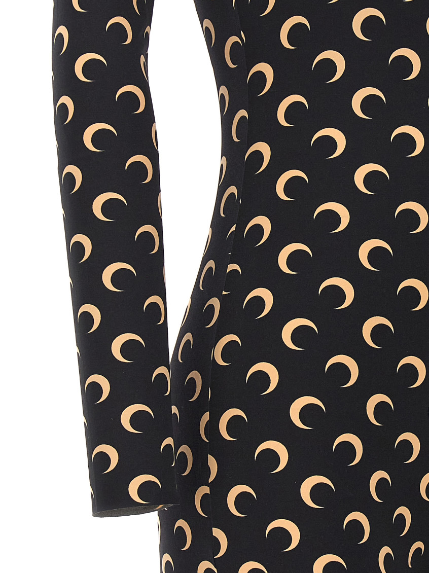 Moon-print jersey catsuit - Black