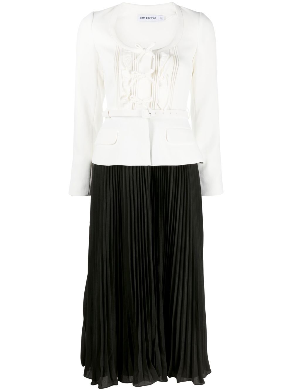 Pleated-skirt midi dress