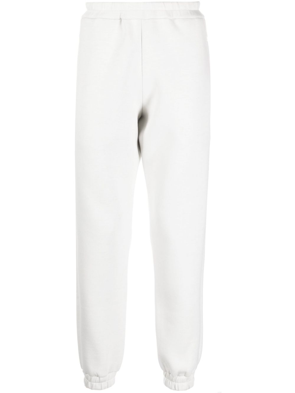 Elasticated-waistband tapered track pants - White