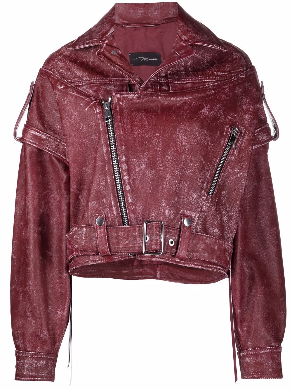 Oversized-fit biker jacket - Red