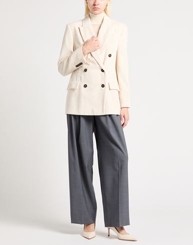 Woman Blazer Ivory Size 6 Viscose, Cotton