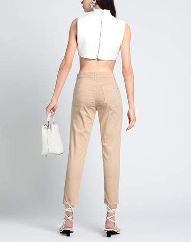 Denim Woman Pants Sand Size 14 Cotton, Elastane
