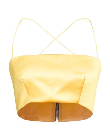 Woman Top Yellow Size 8 Polyester, Elastane
