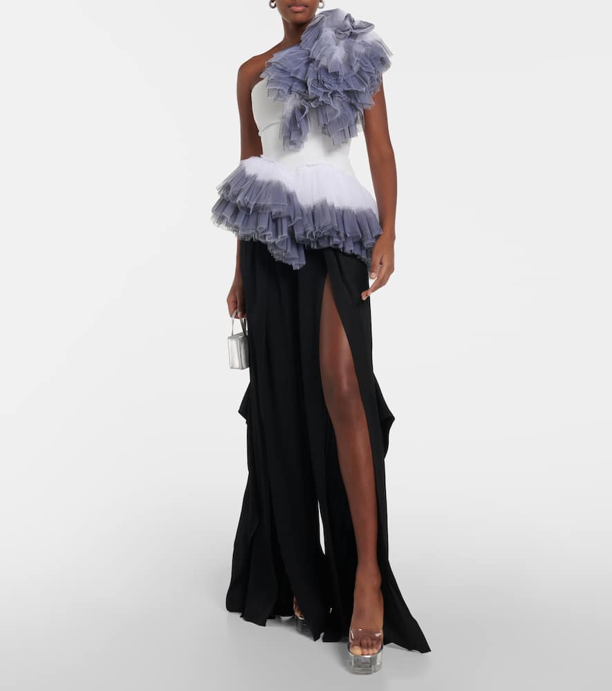 High-rise wide-leg pants