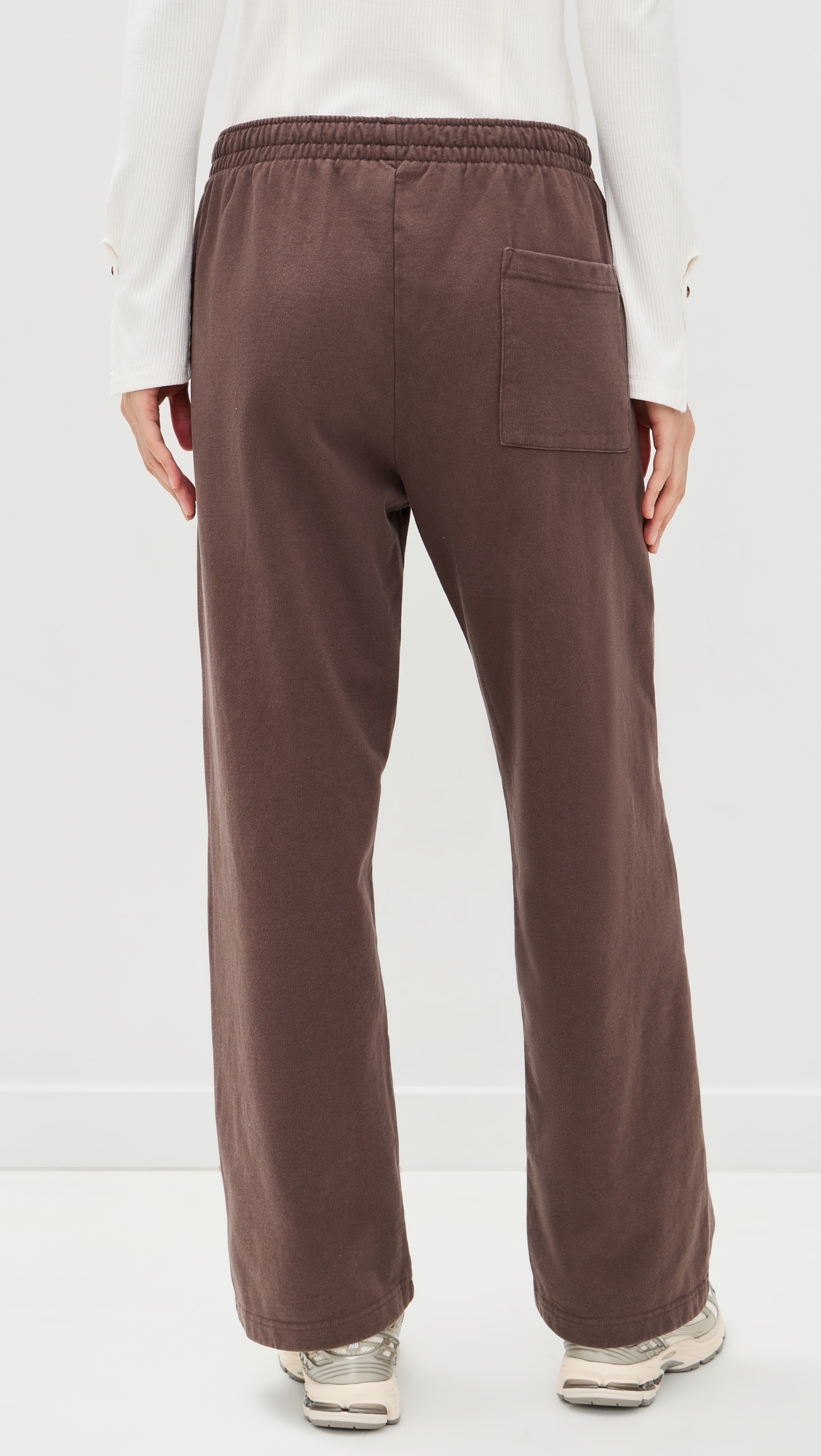 NY Crest Embroidered Wide Sweatpants Chocolate