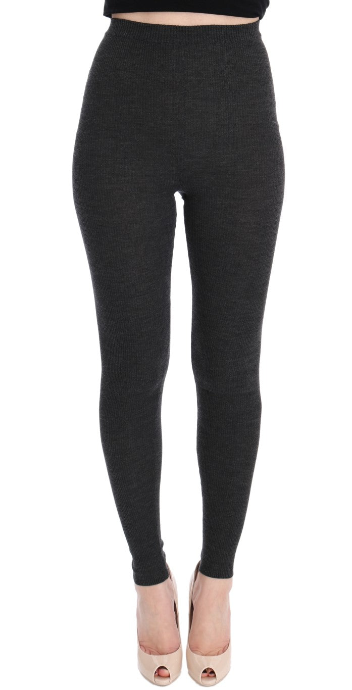 Wool Stretch Leggings — Gray