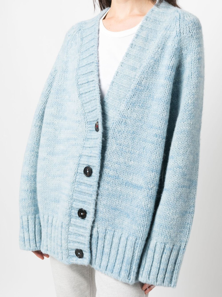 V-neck button-up cardigan