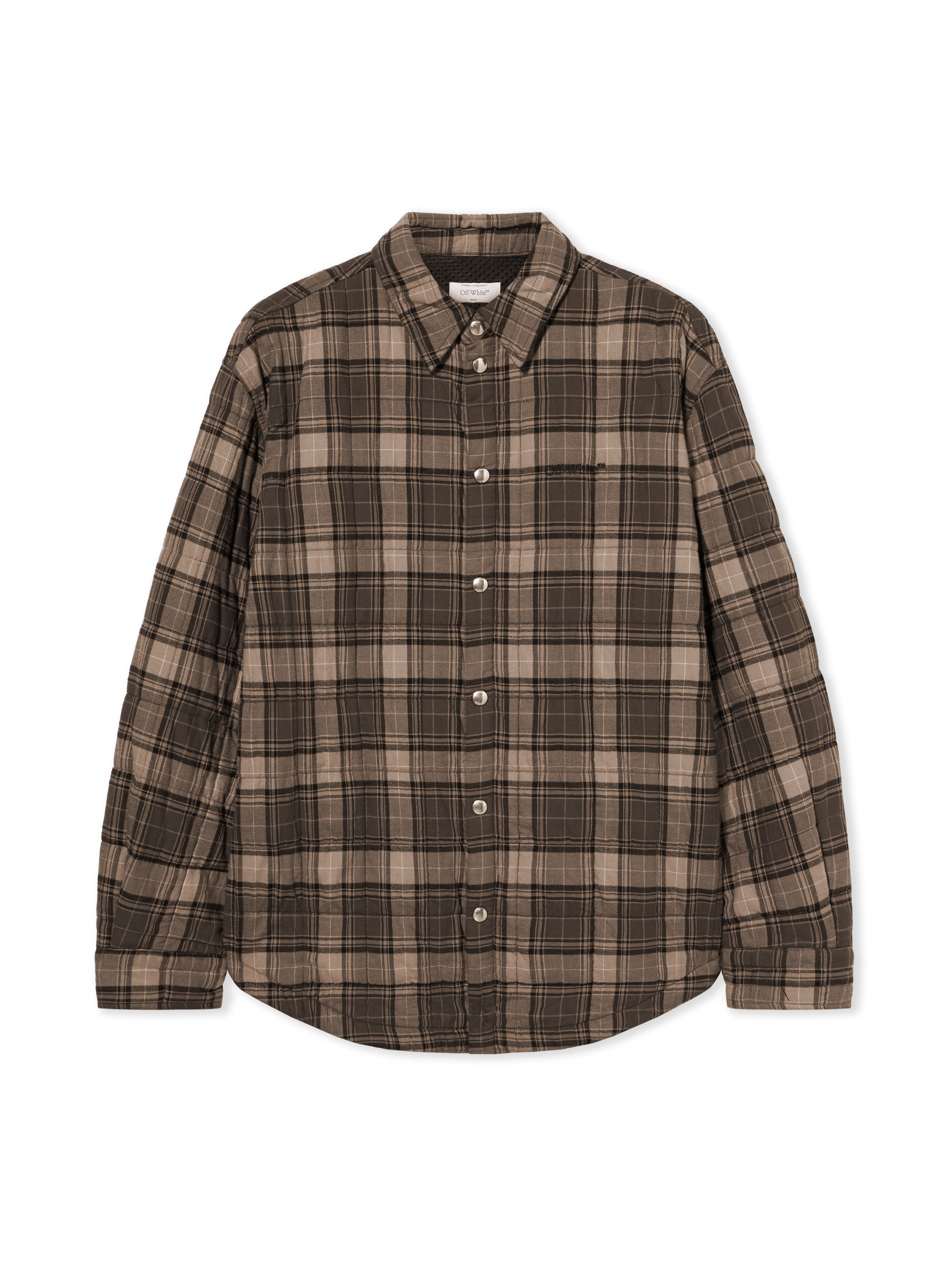 Spray Arrow Check Flannel Overshirt - Male Coats And Jackets Dark Grey