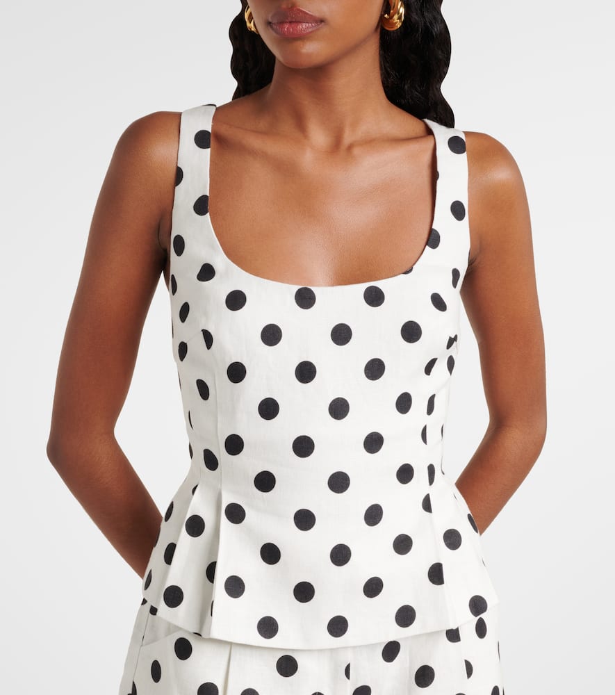 Rosalie polka-dot linen top