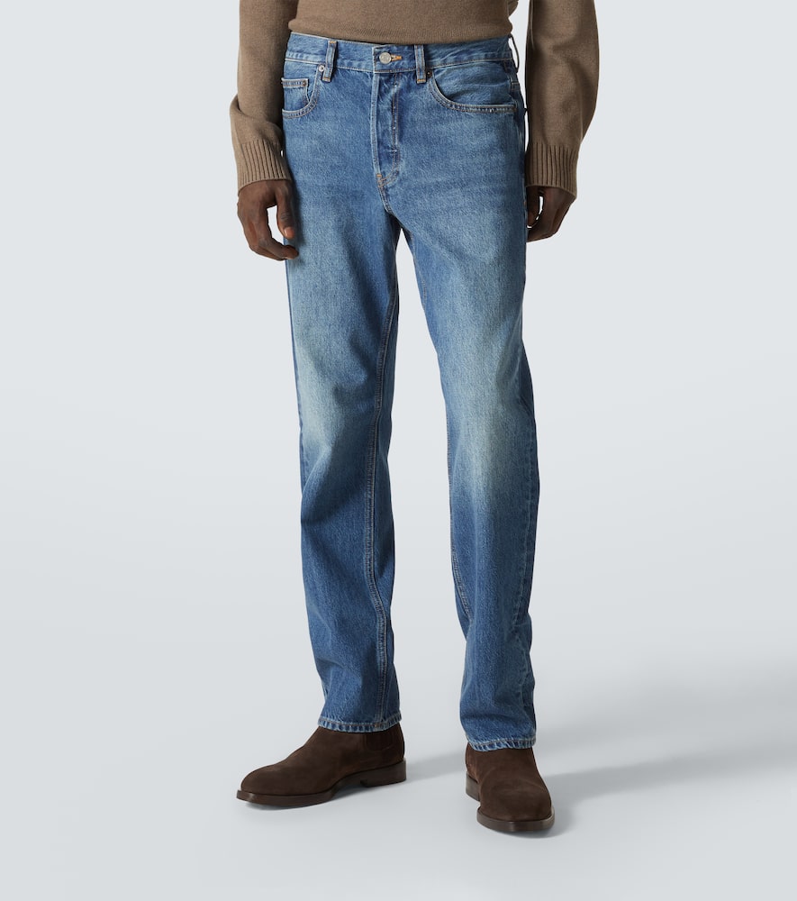 Mid-rise straight jeans