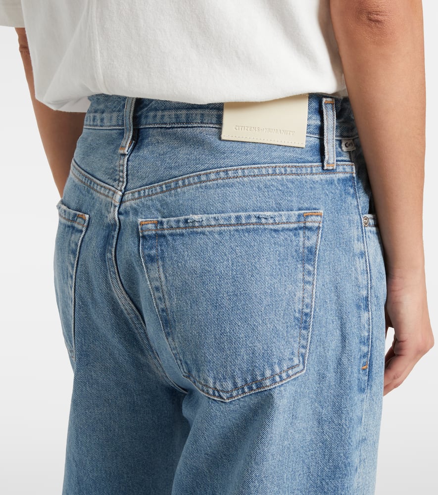 Miro high-rise cropped barrel-leg jeans