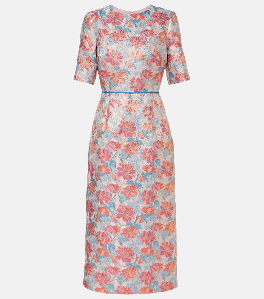 Metallic brocade cocktail dress