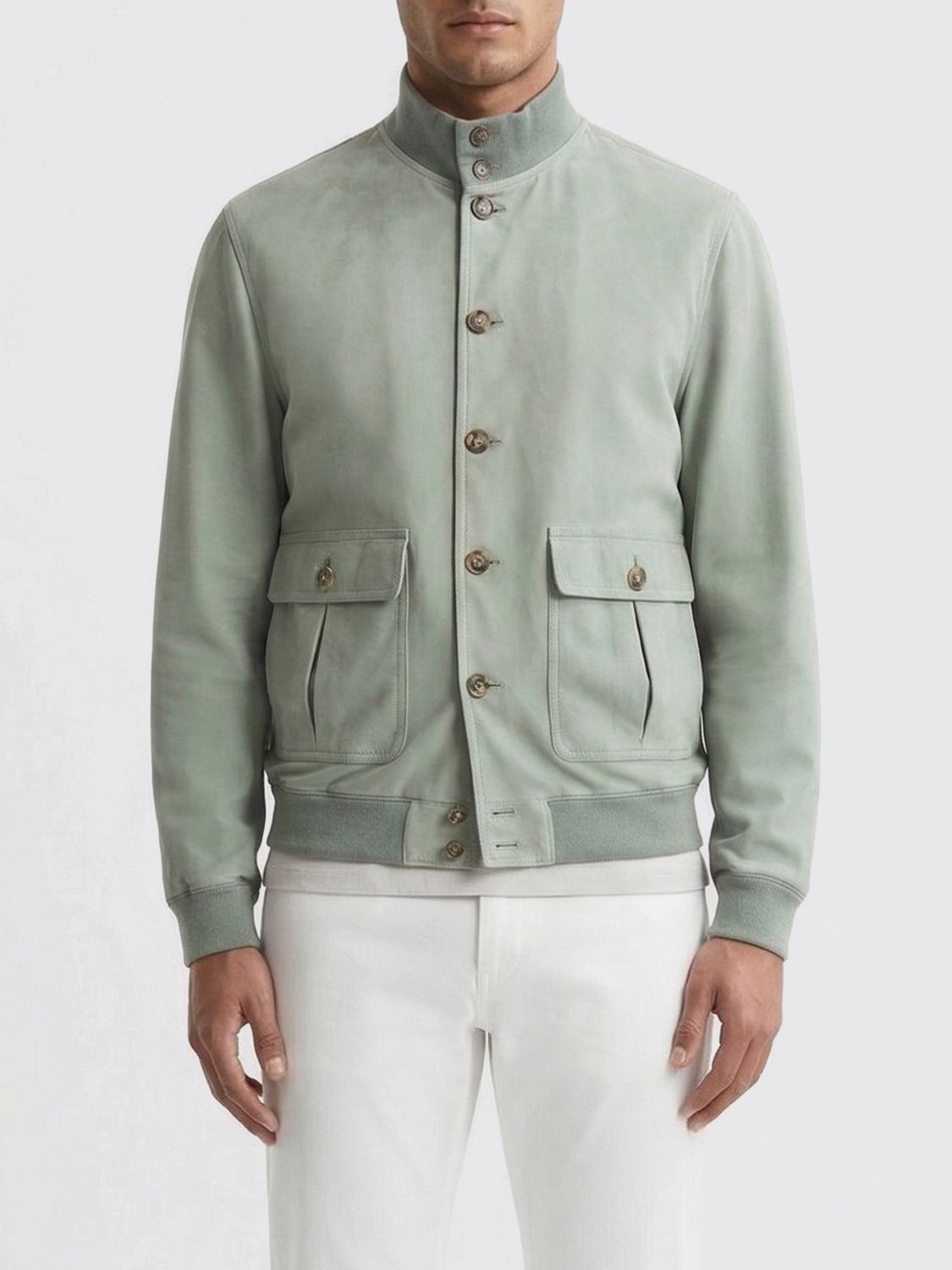 Suede bomber jacket - Neutrals