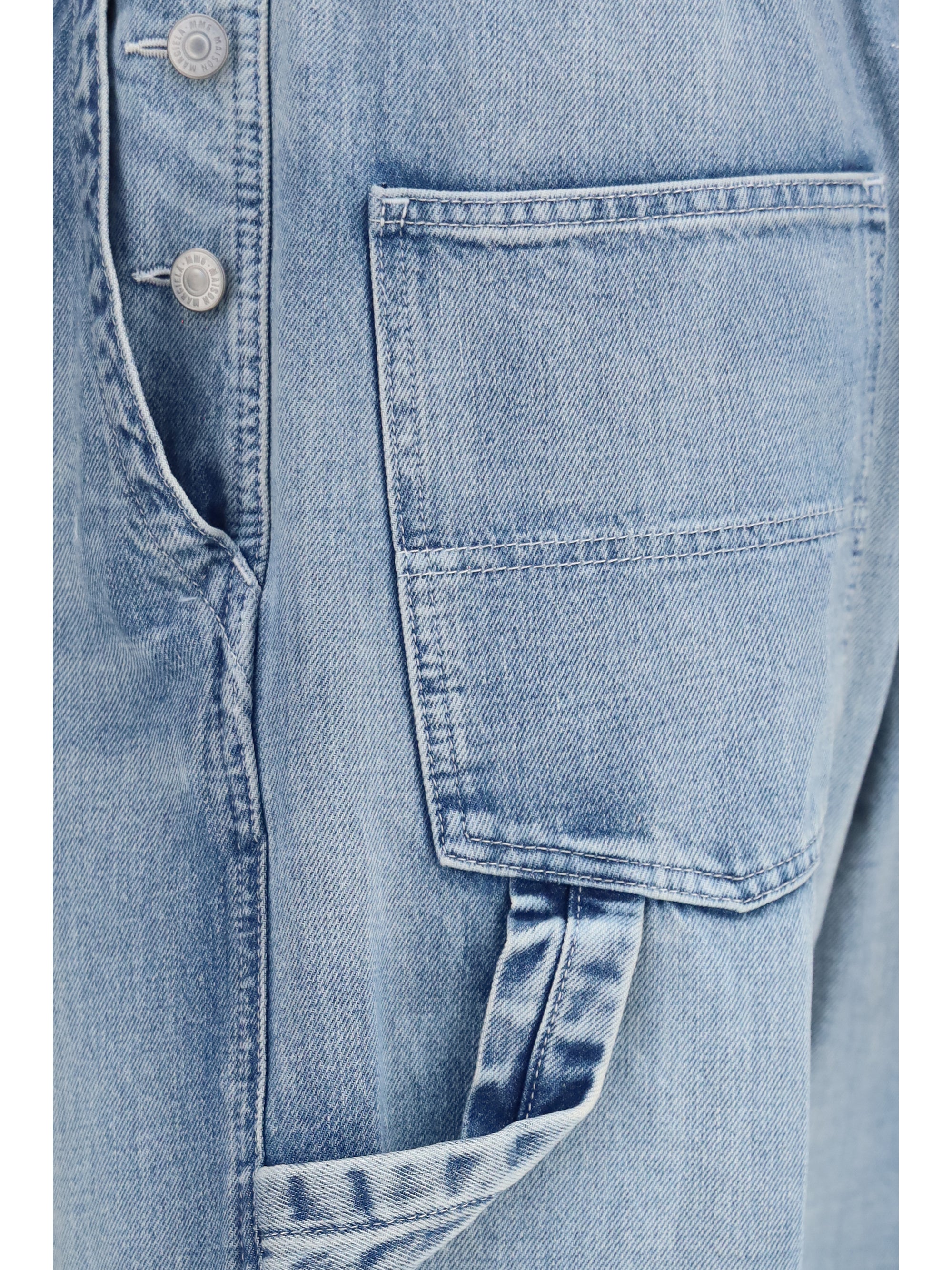 Wide-Leg Carpenter-Style Denim Jeans — Blue