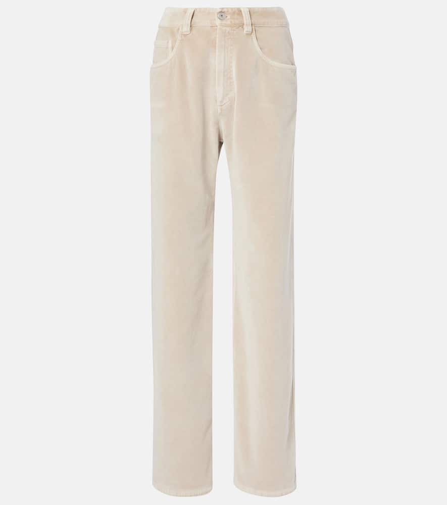 Dyed cotton wide-leg pants