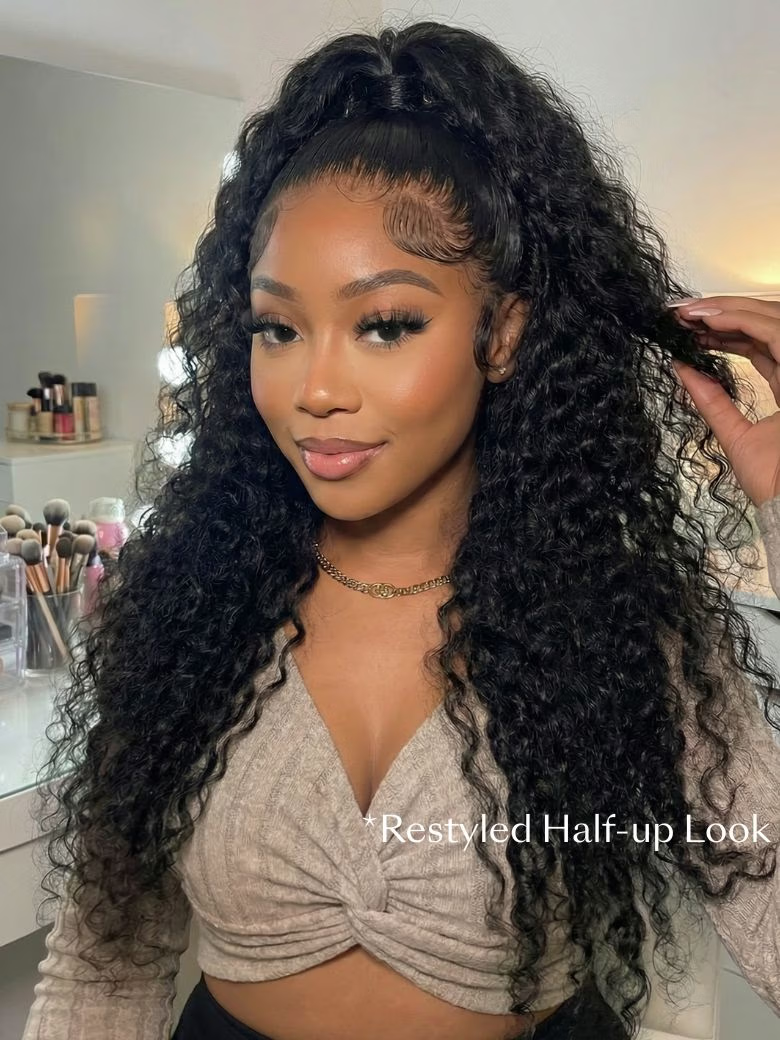 [From 18"] Bye-Bye Knots 7x5 Lace Jerry Curl 150% Density Wig with Lived-In Coi