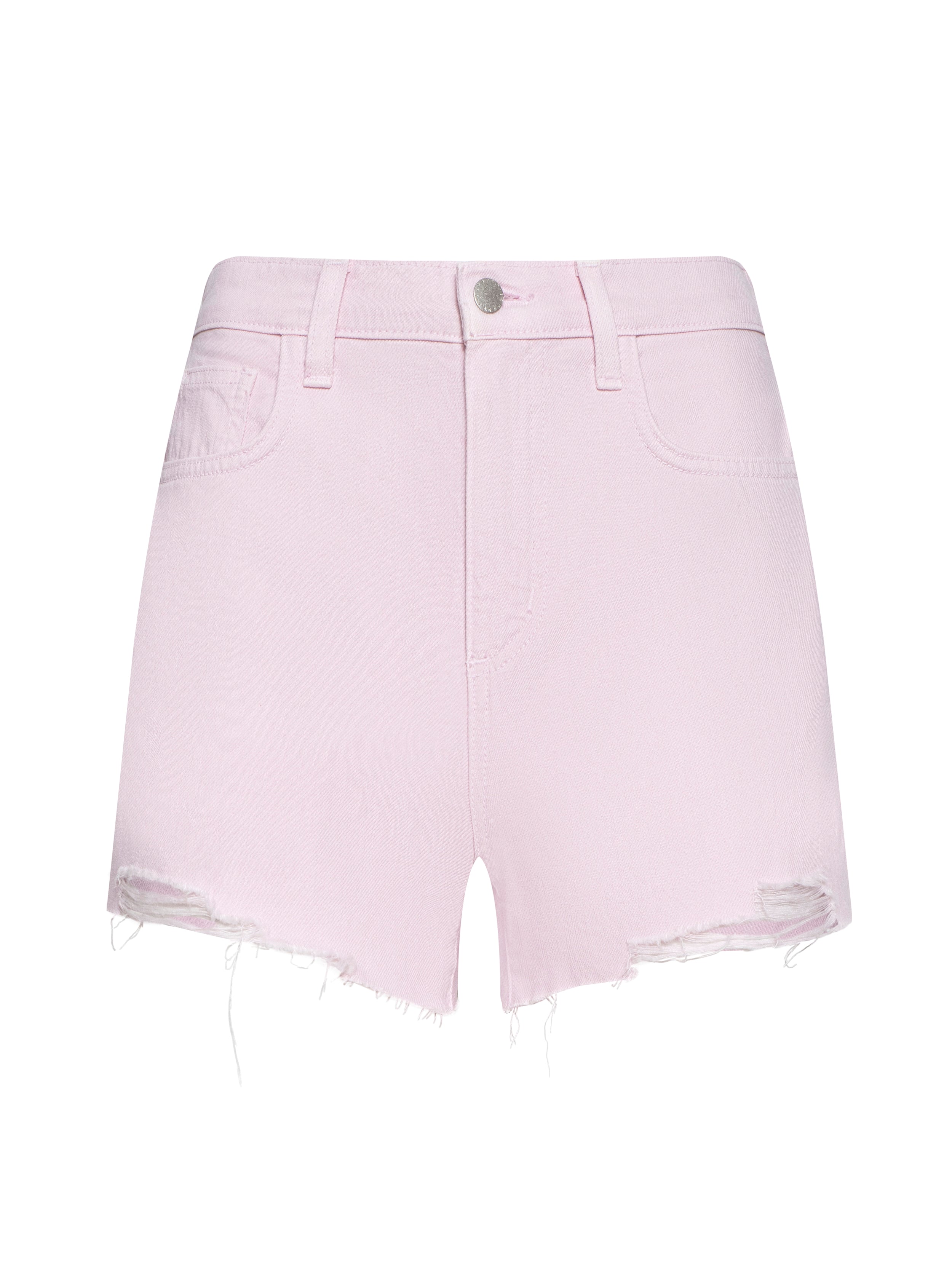 Beck Raw-Hem Jean Short In Icy Lilac Destruct