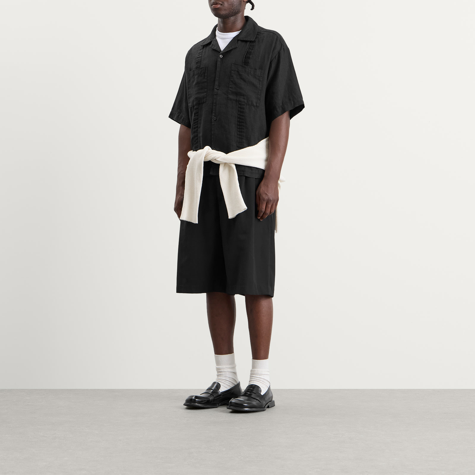 Men's Guayabera Vacation Shirt Black