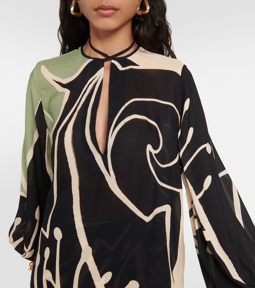 Printed silk georgette blouse
