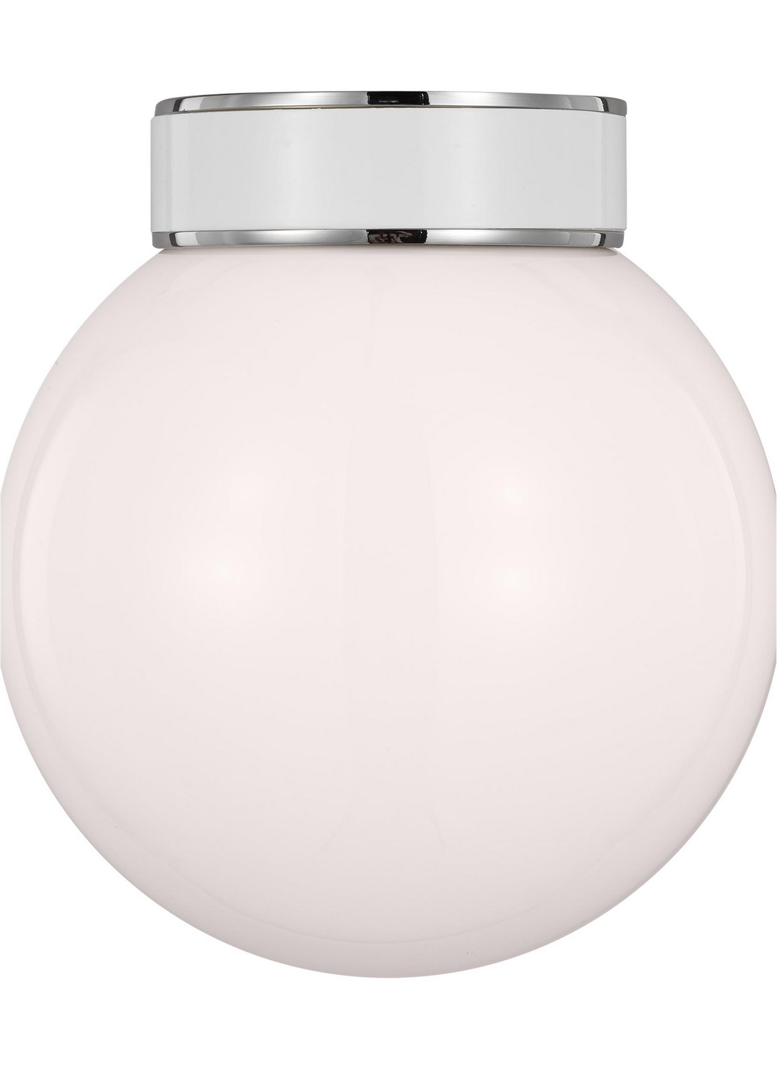 Visual Comfort Studio Monroe Ceiling Light in Polished Nickel And Gloss White by Kate Spade New York