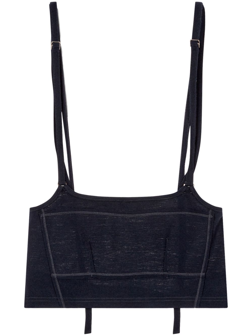 Cropped layered top - Blue