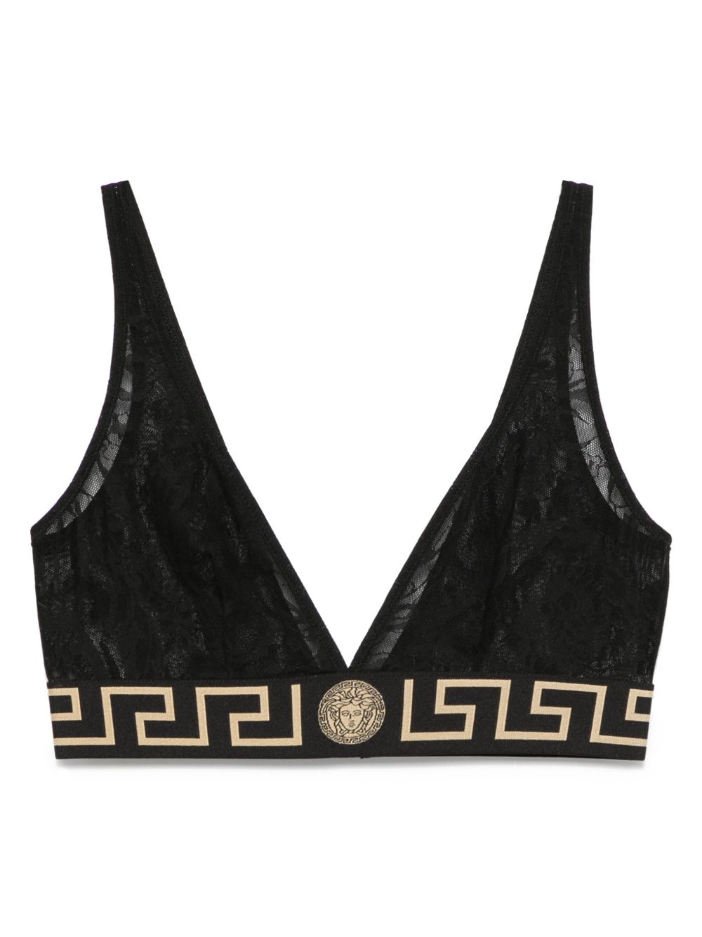 Greca-border bralette - Black