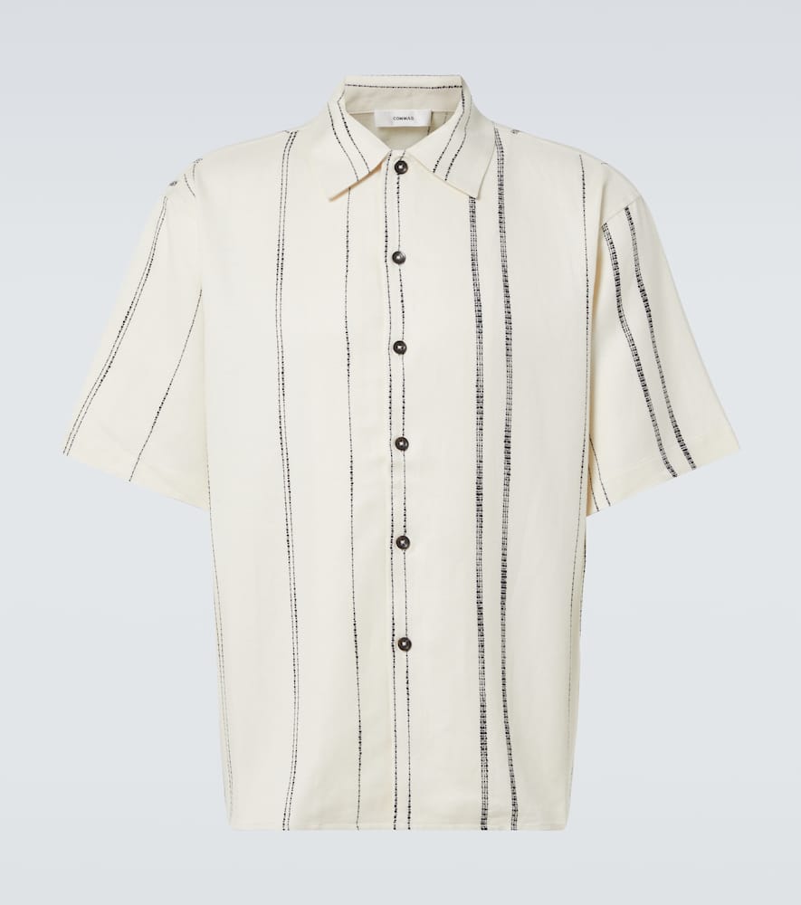 Striped linen and cotton shirt