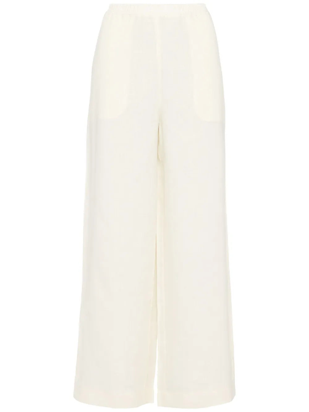 Wide-Leg Linen Trousers — White