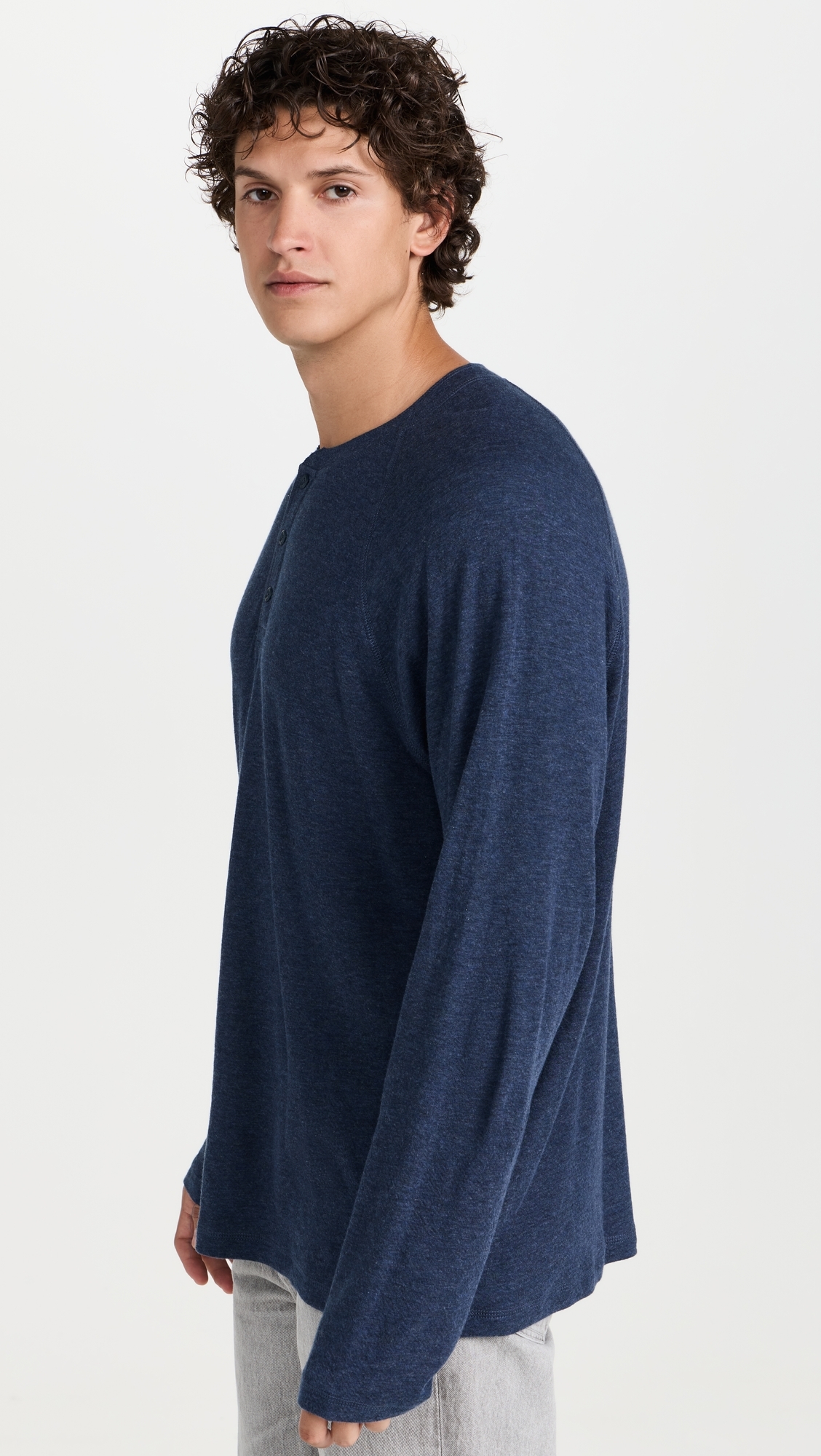 Cloud Long Sleeve Henley Navy Heather 