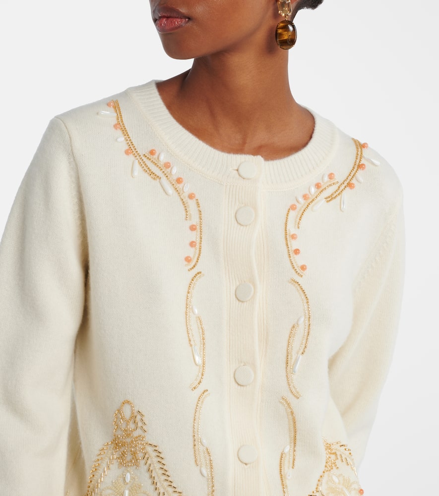 Embellished wool cardigan