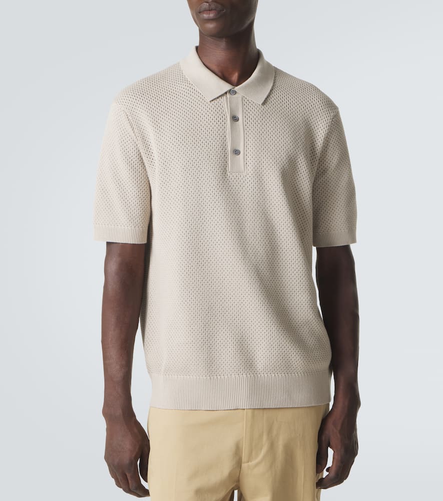 Knitted cotton polo shirt