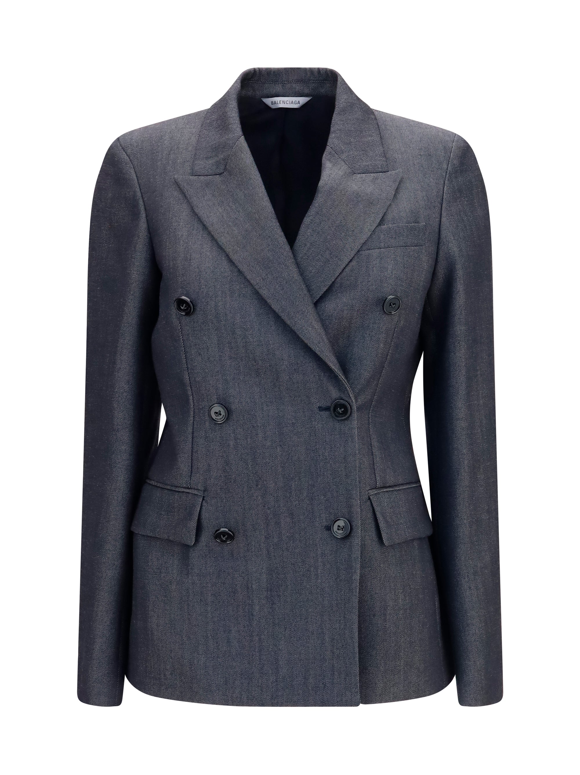 Double-Breasted Merino Wool Blazer — Navy